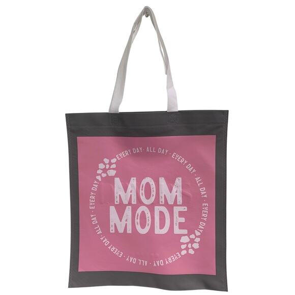 New Upcycled Hand Printed Mom Mode Every Day All Day Shopper Tote Bag - Picture 1 of 4
